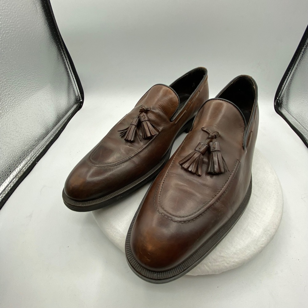 To Boot New York Mens 12 Tassel Loafers Brown Leather Adam Derrick Italy 127